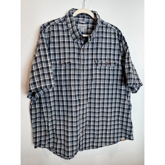 Carhartt Mens Relaxed Fit Plaid Short Sleeve Button-Up Shirts 2XL Lot of 2 - Picture 2 of 10